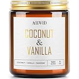 AOOVOO Duftkerze Coconut & Vanilla - Handgemachte Duftkerze im Glas, Kerze für...