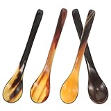 IMIKEYA 4 Stück Horn Eierlöffel Getränke Rührlöffel Hornlöffel Kaffee...