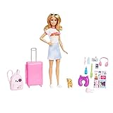 BARBIE Malibu - Koffer, Rucksack, Hündchen und mehr als 10 Accessoires für...