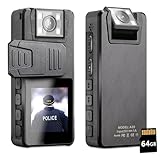 Hoestr Body Camera 3000 mAh, 1296P Body Cam mit IR Nachtsicht, 180° Drehbarem...