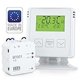 ELEKTROBOCK BT731 Funk-Raumthermostat mit Empfänger - Standfuß - Reichweite...