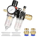 oumuik1/4 Zoll Druckluft Druckminderer Wasserabscheider Druckluft mit Manometer...