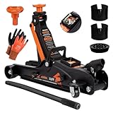 Verda Hydraulischer Wagenheber 2,5T, 85-365 mm + 3X Gummi + Arbeitshandschuhe +...