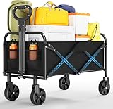 Bollerwagen Faltbar Mit Bremse,Handwagen Faltbarer 220L 172Kg 360° All-Terrain...