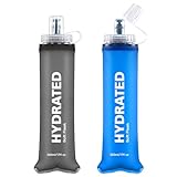 WEMEET 500ml Faltbare Trinkflasche Sport, 2er Pack Auslaufsichere Kollabierbare...