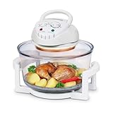 TZS First Austria - Halogenofen 1200-1400W aus Glas & Edelstahl - Minibackofen...