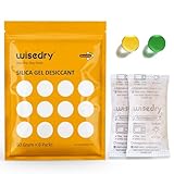 wisedry 50 Gramm [6 PACKS] Silicagel Regenerierbar Beutel Kieselgel...