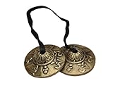 Dharma Store Tingsha, tibetische Handzimbeln, klein, verziert mit dem Mantra Om...