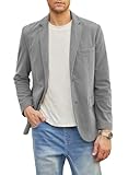 Elegancity Herren Cord Anzugjacke Grau Retro Sakko Freizeit Blazer Regular Fit...
