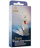 AMOR Kondome Thin 12er Pack I 53 mm Breite I Premium Kondome extra feucht I...