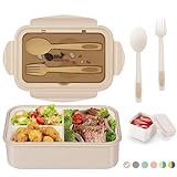 LUZOON Lunchbox, Bento Box Brotdose Erwachsene 1400ml mit 3 FäChern für Kinder...