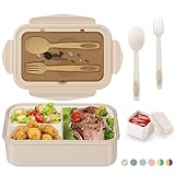 LUZOON Lunchbox, Bento Box Brotdose Erwachsene 1400ml mit 3 FäChern für Kinder...