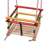 Babyschaukel Kinderschaukel Gitterschaukel Holzgitterschaukel Holz FARBIG...