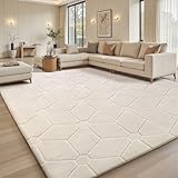 Sour Lemon Teppich Wohnzimmer 160x230cm, Teppichd Creme Waschbarer Teppich...