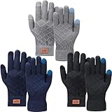 SummitEdge 3 Paar Winter Handschuhe Herren Damen, Touchscreen Winterhandschuhe,...