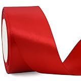 TONIFUL 5cm x 20M rotes ​Band breit geschenkband große Schleife Satinband...