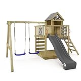 WICKEY Spielturm Klettergerüst Smart Cave mit Schaukel & Rutsche, Outdoor...