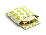 Nuts Pflanzenwachstuch Sandwichbag I 2er Set mit Blätter Dekor I...