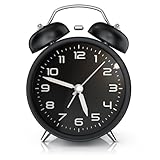 CSL - Wecker analog ohne Ticken mit Licht - LED Beleuchtung - rund - Retro...