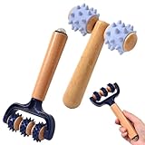 Zasjon Massageroller mit Griff, 2 Stück Massage Roller mit Igelball...