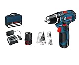 Bosch Professional 12V System Akku Bohrschrauber GSR 12V-15 (inkl. 2x GBA 2.0Ah,...