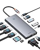 【Chip-Optimiert】Baseus USB C Docking Station 3 Monitore, 13-in-1 USB C Hub...