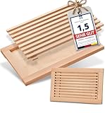 FEINHOLZ Brotschneidebrett mit Krümelrost aus Holz - 40cm x 25cm - Buchenholz...