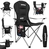 24MOVE® Campingstuhl faltbar bis 150 kg, Faltstuhl Angelstuhl Klappstuhl...