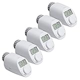 eqiva 5er Set Elektronik-Heizkörperthermostat Model N mit Boost-Funktion und...
