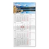 Timr 4-Monatskalender Streifenkalender 2026 - Wandkalender 4 Monate mit Schieber...