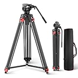 NEEWER Basic 74“ Videostativ mit Fluidkopf [Basisversion], Metall Kamerastativ...