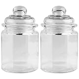 Ideen mit Herz Glas-Bonbonieren | 2 Stück | Achteckig | Mit Glasdeckel | 8 cm x...
