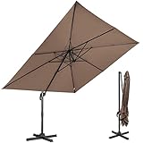 RELAX4LIFE Sonnenschirm Ø300cm, Ampelschirm mit Einstellbarem Winkel &...