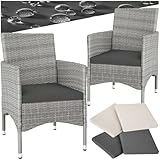 tectake® 2er Set Gartenstuhl aus Polyrattan, Gartenmöbel Set mit 2 Sessel,...