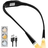 URAQT Hals Leselampe Buch,3 Farben und Stufenloses Dimmen Buchlampe...