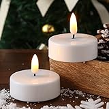 LED Maxi Teelichter mit flackernder 3D Flamme Jumbo Teelichter aus Kunststoff...