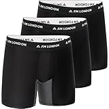 FM London 3er-Pack Bambus-Boxershorts für Herren mit Reibungsschutz – Weiche...