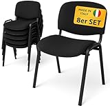 Topsit Besucherstühle 8er Set, stapelbare Konferenzstühle ohne Armlehnen,...