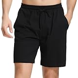 Irdcomps Herren Schlafanzughose Kurz Baumwolle Pyjamahose Schlafshorts für...