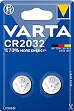 VARTA Batterien Knopfzelle CR2032, 2 Stück, Lithium Coin, 3V, kindersichere...