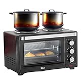 Mini Backofen mit Herdplatten 28 Liter | Elektrischer Drehspieß | Integrierte...