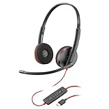 Schnurgebundenes USB-C-Headset Poly Blackwire 3220 – Noise Cancelling-Mikrofon...