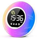 HERMIC Wecker Digital, Kinderwecker mit Nachtlicht, 12 White Noise, 2 Alarme,...