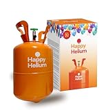 Happy Helium® Ballongas Helium für 30 Luftballons | Heliumgas mit Füllventil...