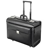 ALASSIO 92301 Pilotenkoffer SILVANA, Rollkoffer aus Lederimitat, Piloten-Trolley...