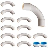 Nasxkji M25 Rohrbogen 90° 12 Stück Installationsrohr mit 2 Stück Teflonband...