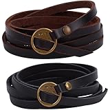 GORGECRAFT 2 Stück Wickelarmband Aus Schwarzem Rindsleder Für Damen Stapelbar...