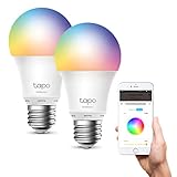 Tapo L530E, Wi-Fi-Smart-LED-Lampe, mehrfarbig, verstellbar, E27, 8,7 W 806 lm,...