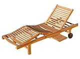 ALEOS. echt Teak Sonnenliege Gartenliege Strandliege Holzliege Holz vielfach...