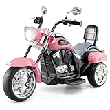GOPLUS 6V Elektromotorrad für Kinder, Dreirad Kindermotorrad mit Vor-und...